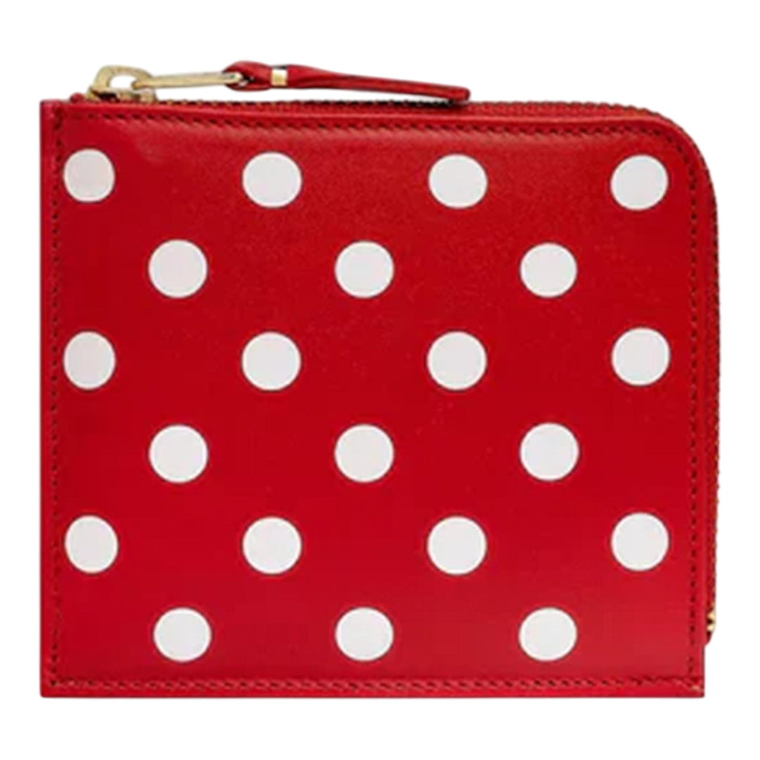 Club21 - COMME des GARCONS WALLET - Dots Printed Leather Wallet - WALLETS - Red