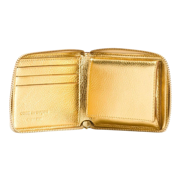 Club21 - COMME des GARCONS WALLET - Gold And Silver U Zip Wallet - ZIP ARD WALLETS - Gold