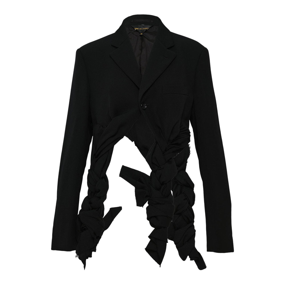 Club21 - COMME des GARCONS - Wool Glen Check Braided Jacket - JACKETS - Black