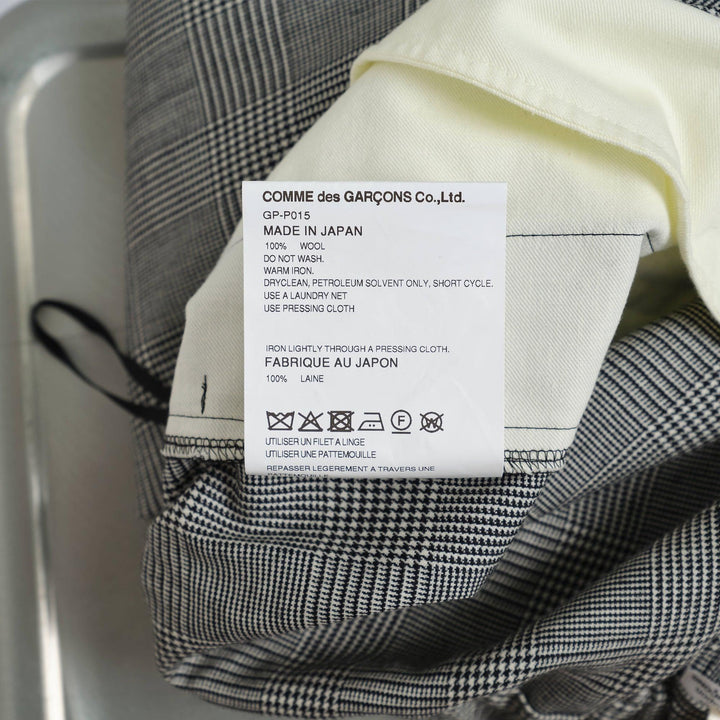 Club21 - COMME des GARCONS - Wool Glen Check Wide Pants - PANTS - Black