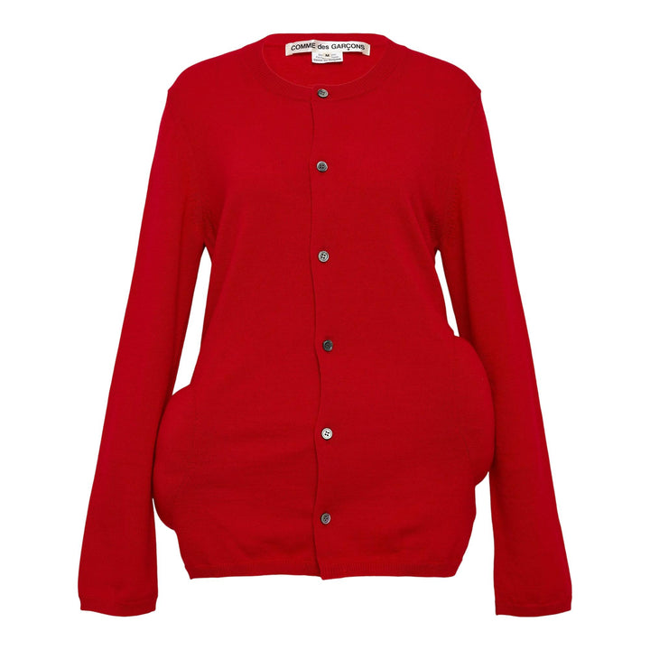 Club21 - COMME des GARCONS - Worsted Wool Jersey Filling Cardigan - CARDIGANS - Red