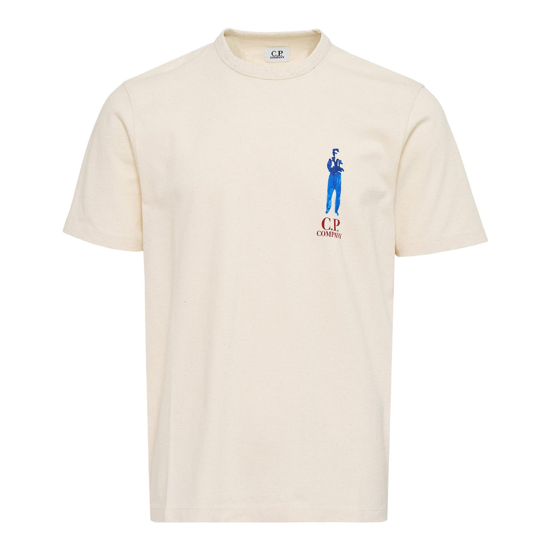 Club21 - C.P. Company - Short Sleeve Jersey T-Shirt - TEES - Beige
