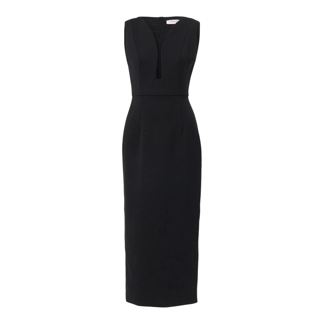 Club21 - Carolina Herrera - Sleeveless Deep U Neckline Midi Dress - DRESSES - Black