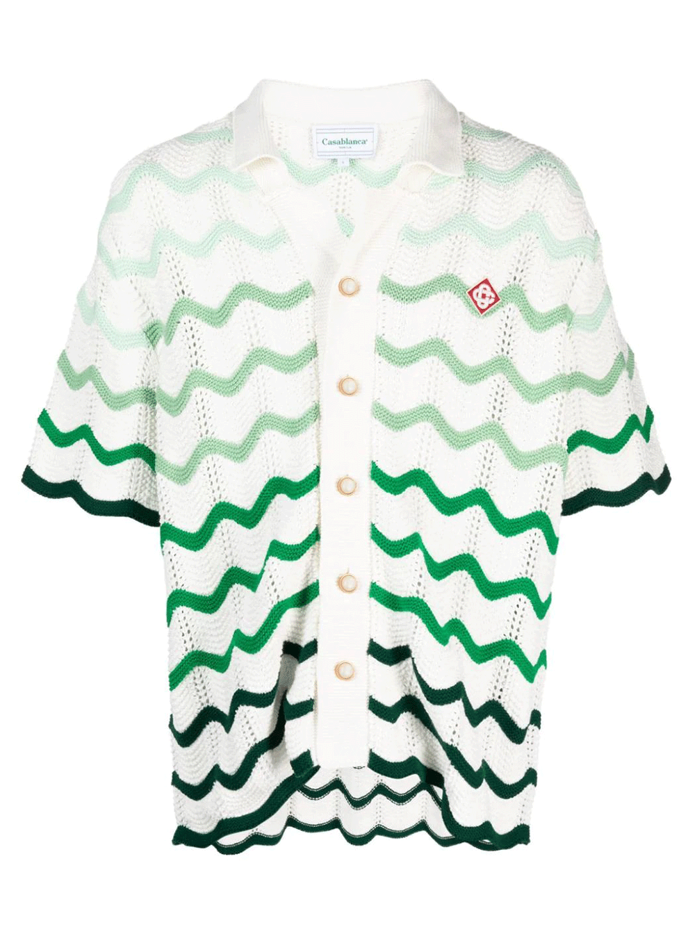 Casablanca-Gradient-Wave-Texture-Shirt-Green-1