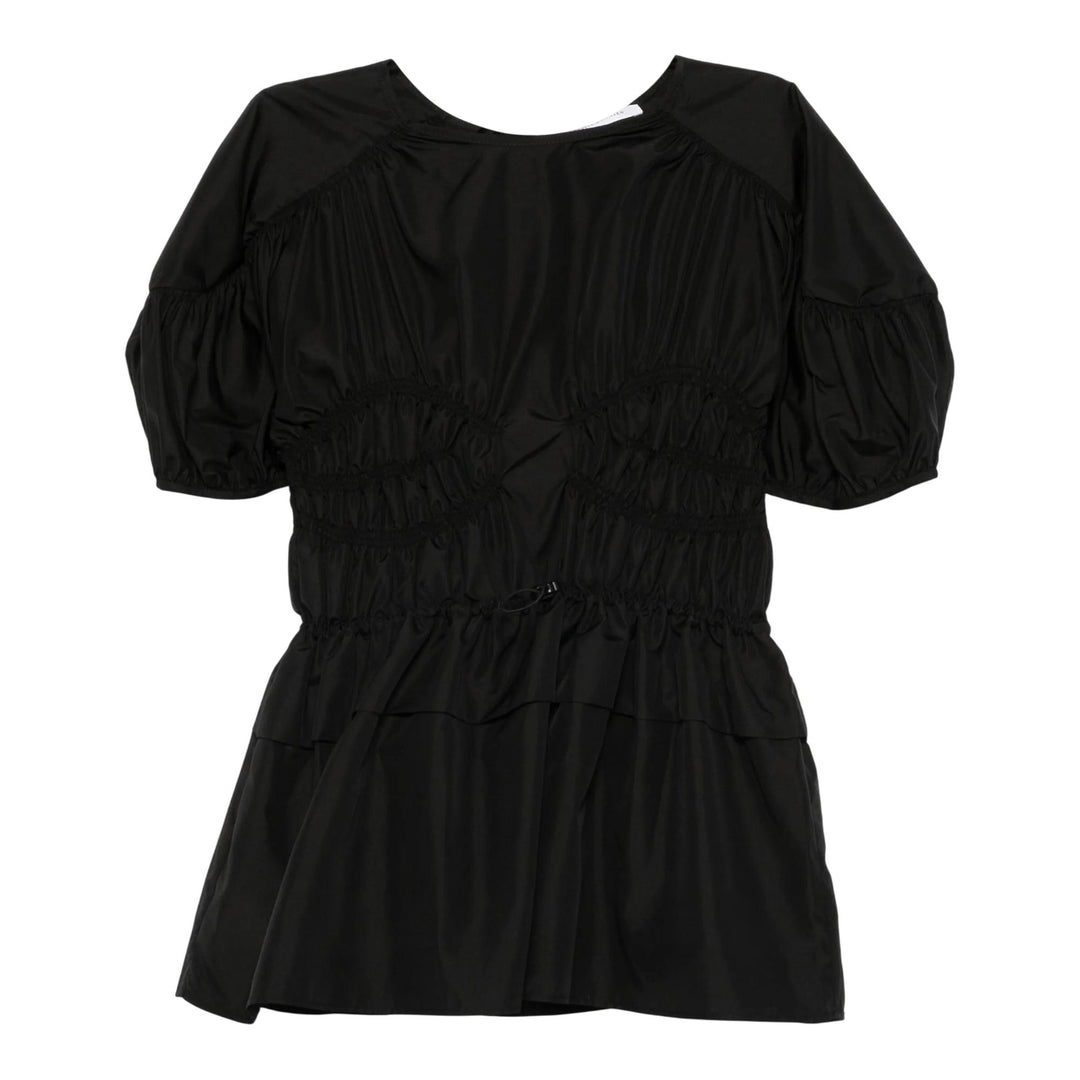 Club21 - Cecilie Bahnsen - Short Sleeve Peplum Top - WOVEN TOPS - Black