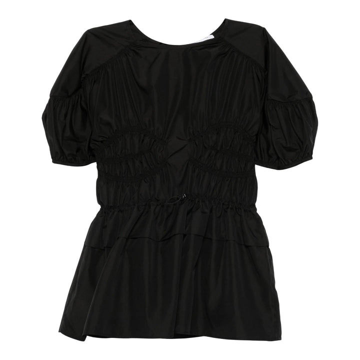Club21 - Cecilie Bahnsen - Short Sleeve Peplum Top - WOVEN TOPS - Black