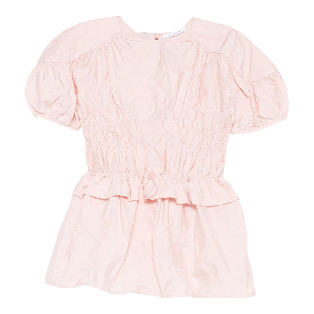 Club21 - Cecilie Bahnsen - Short Sleeve Peplum Top - WOVEN TOPS - Pink