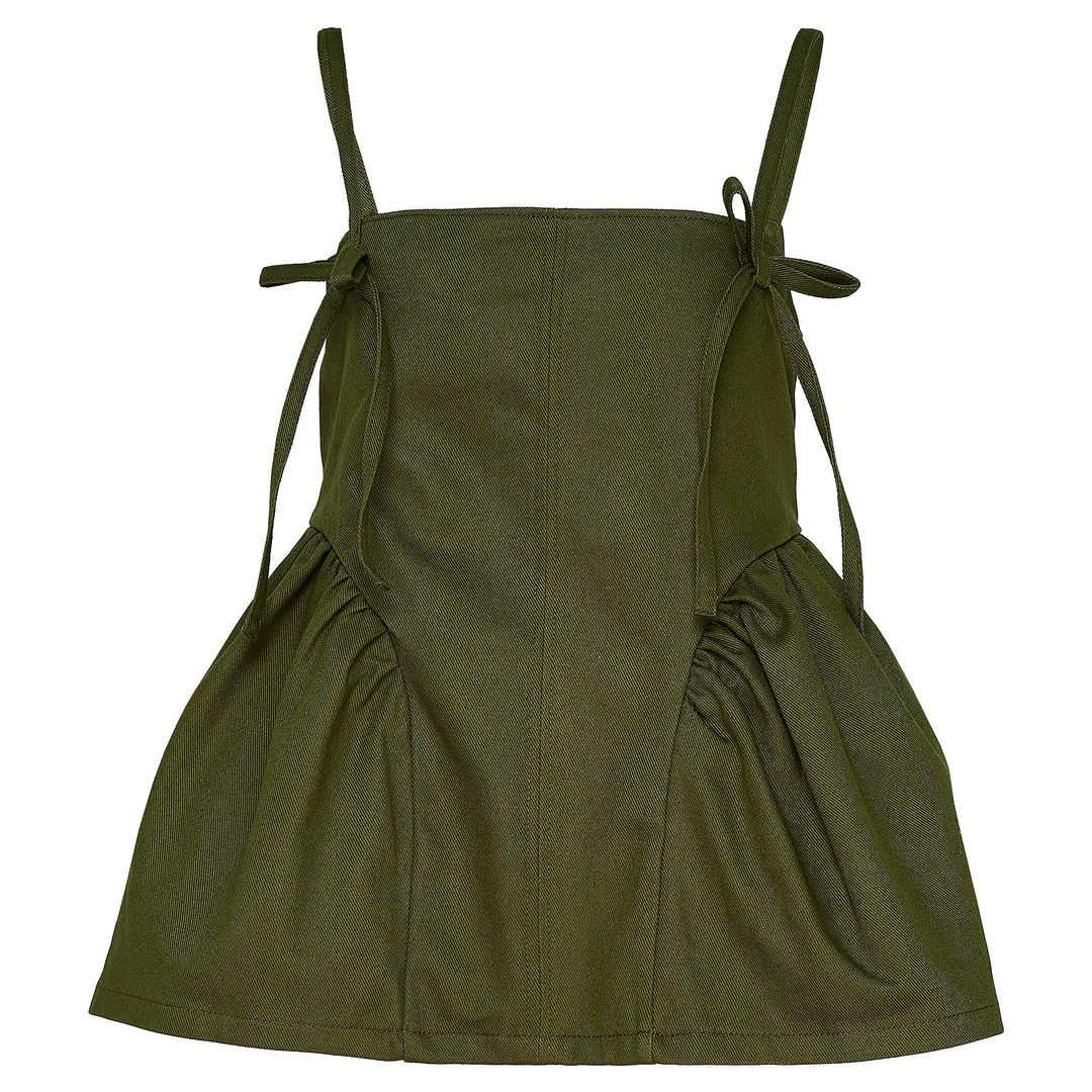 Cecilie_Bahnsen_Strap_Top_With_Gathered_Peplum_Olive