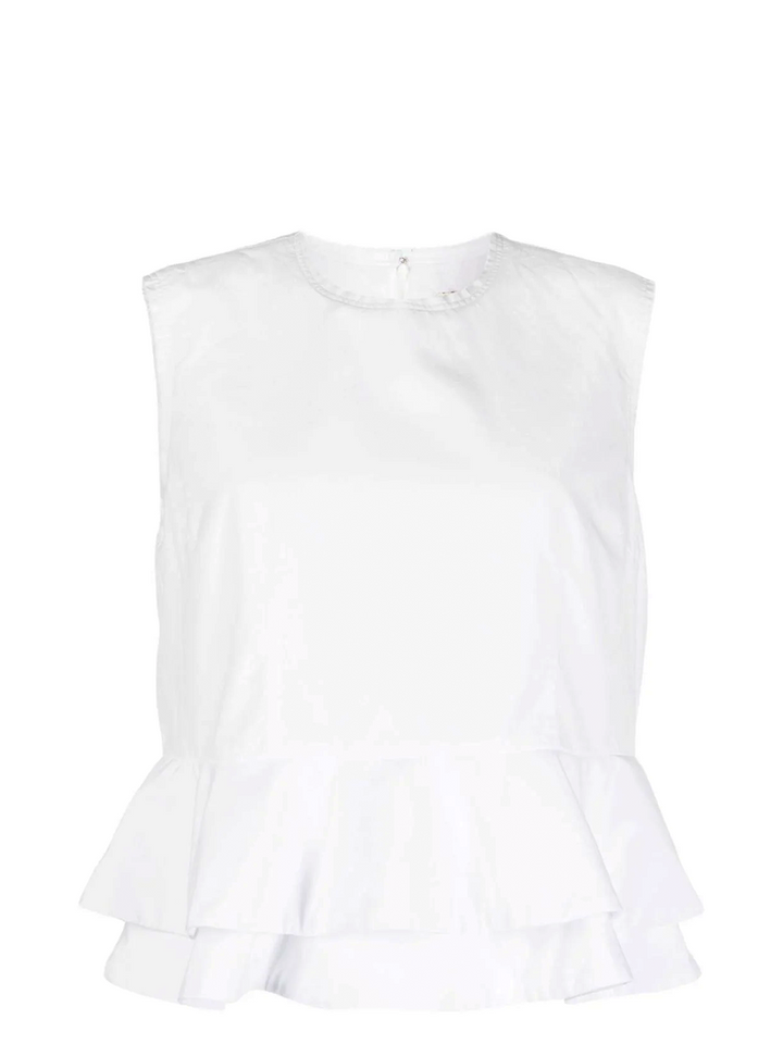 COMME des GARCONS Peplum Tank Blouse White 1