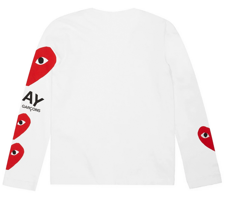 Comme Des Garcons Play 3 Hearts On Sleeve Tee Men White 2