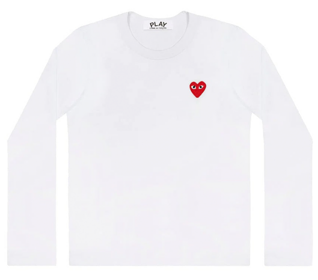 Comme Des Garcons Play Red Emblem Tee Women White 1