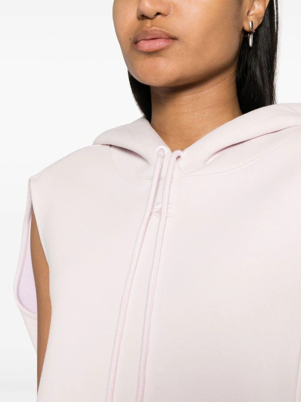 Courreges-Sleeveless-Space-Fleece-Hoodie-Pink-5