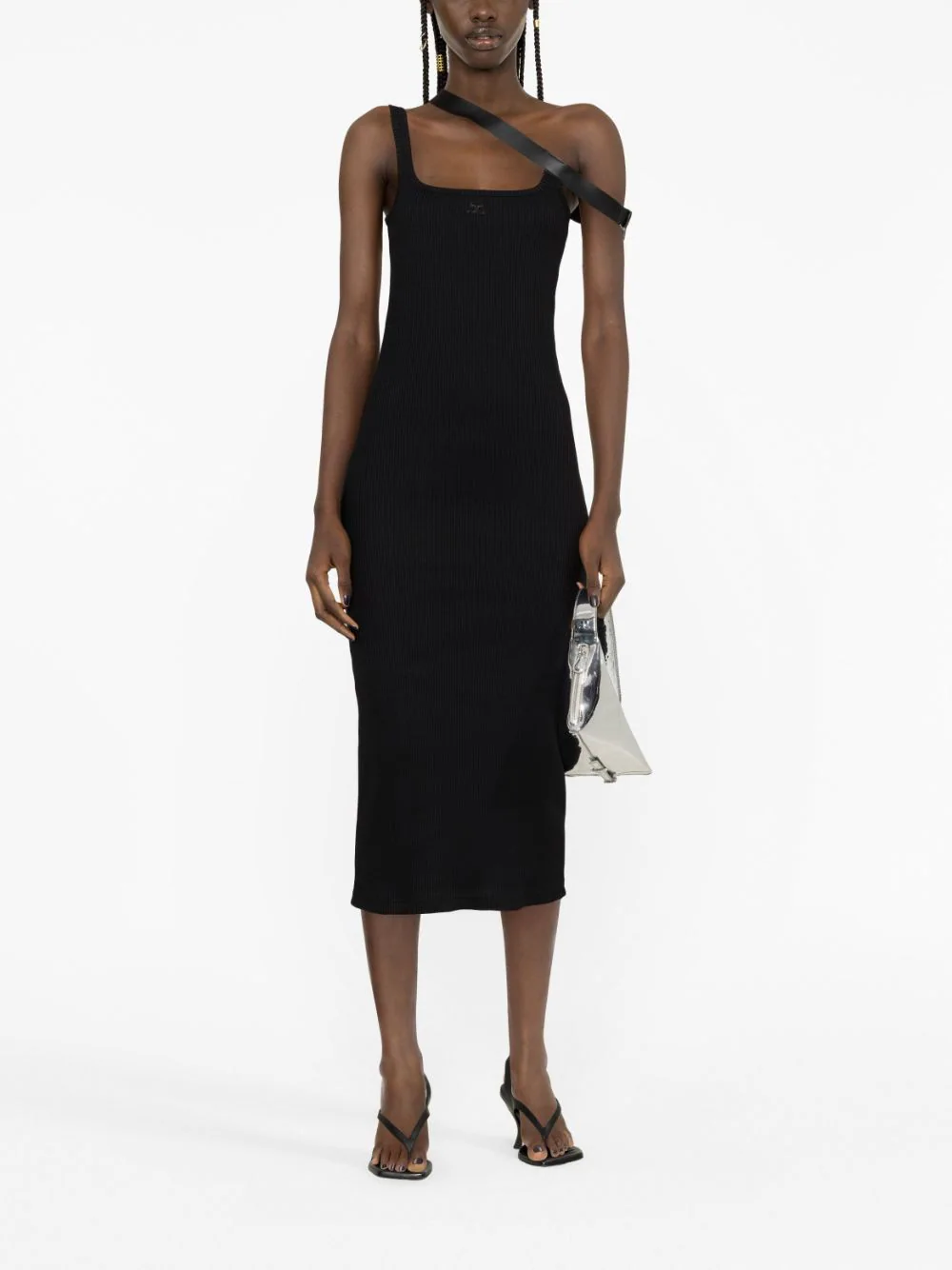 Courreges-Strap-Biais-90 ??s-Rib-Dress-Black-2