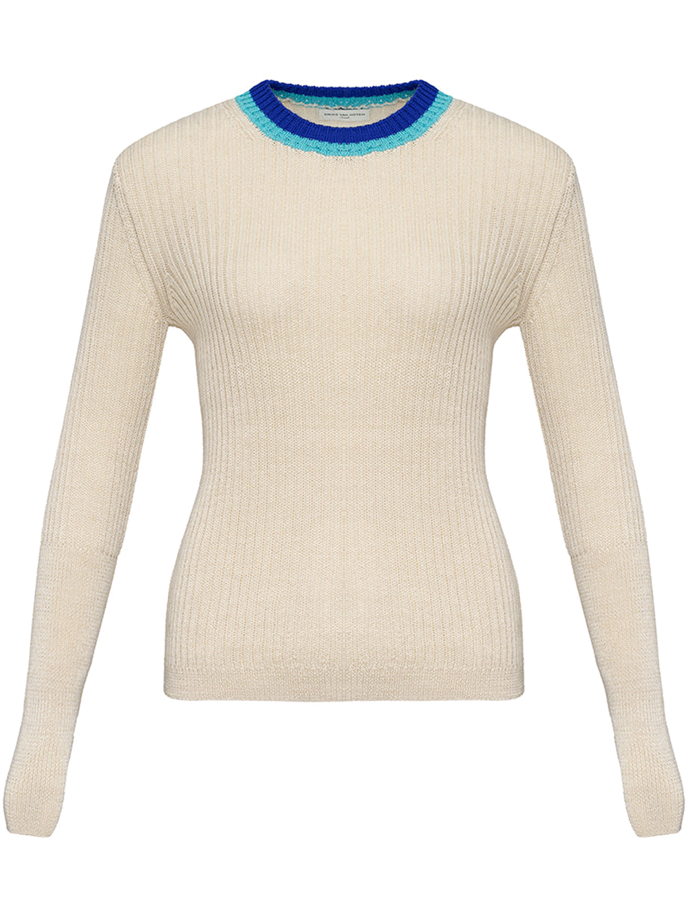 Dries-Van-Noten-Fitted-Crew-Neck-Sweater-Off-White-1