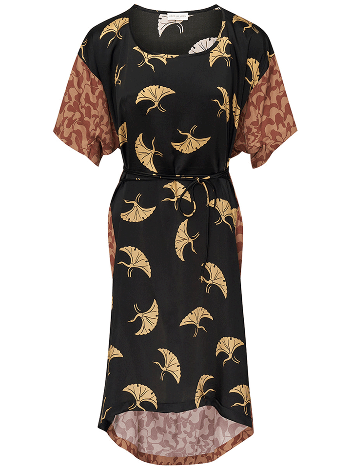 Dries-Van-Noten-Fluid-Silk-Satin-Printed-Dress-Black-1