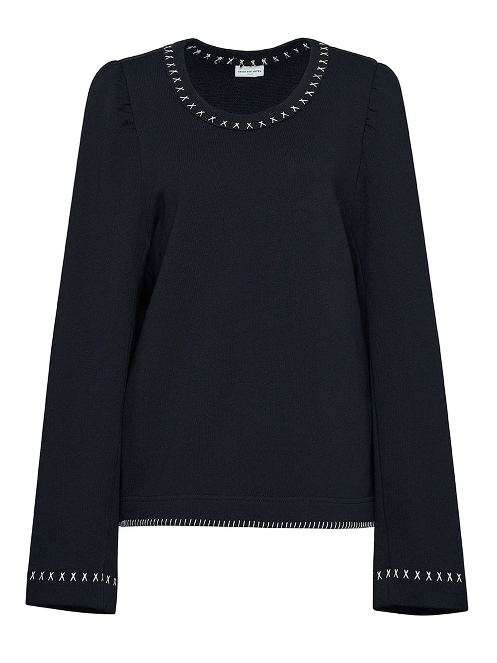    Dries-Van-Noten-Sweatshirt-With-Padded-Shoulder-Black-1