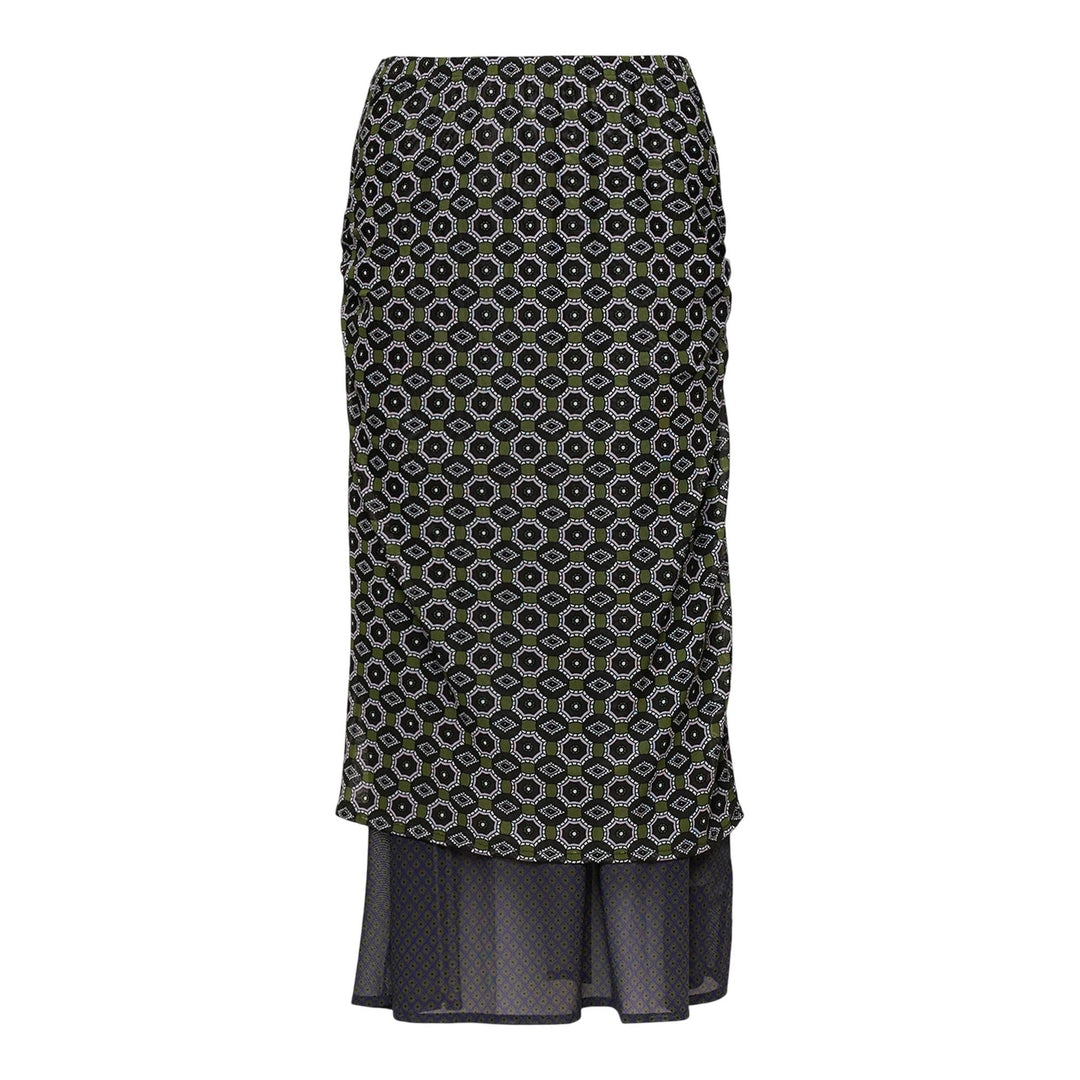 Club21 - Dries Van Noten - Double Layer Printed Skirt - SKIRTS - Green