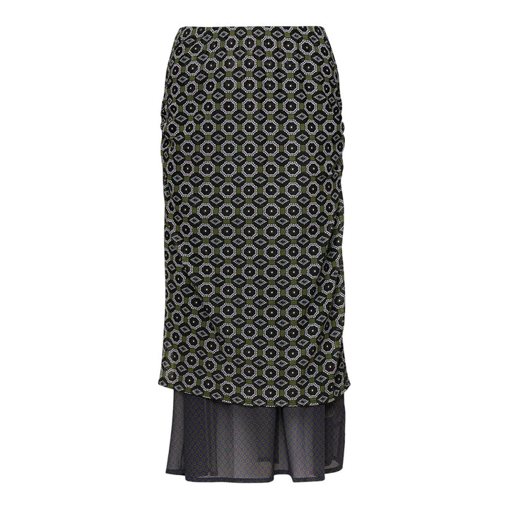 Club21 - Dries Van Noten - Double Layer Printed Skirt - SKIRTS - Green