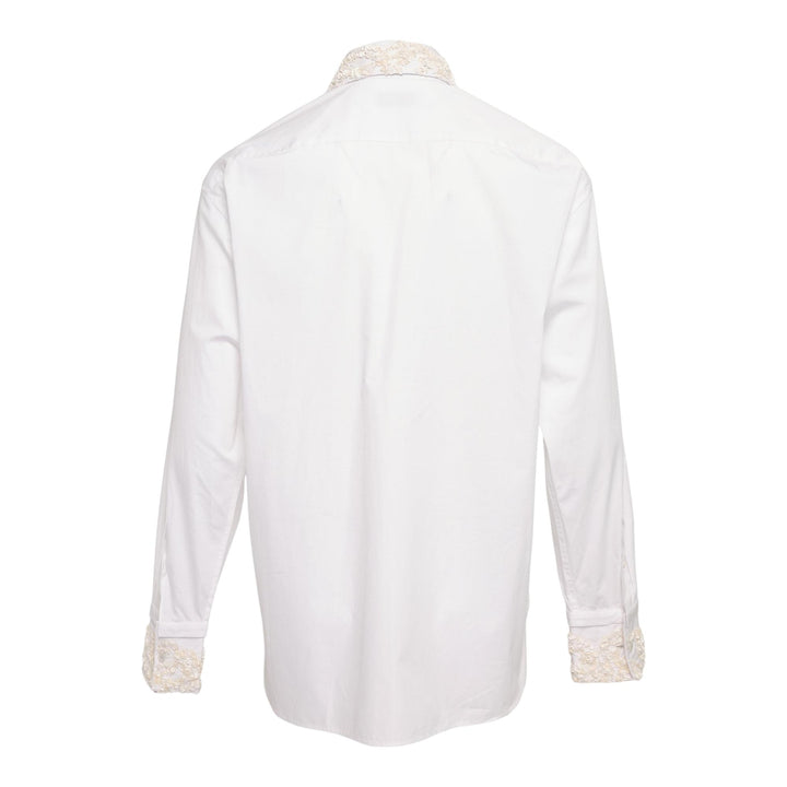 Club21 - Dries Van Noten - Embroidery Cotton Poplin Long Sleeve Shirt - SHIRTS - White