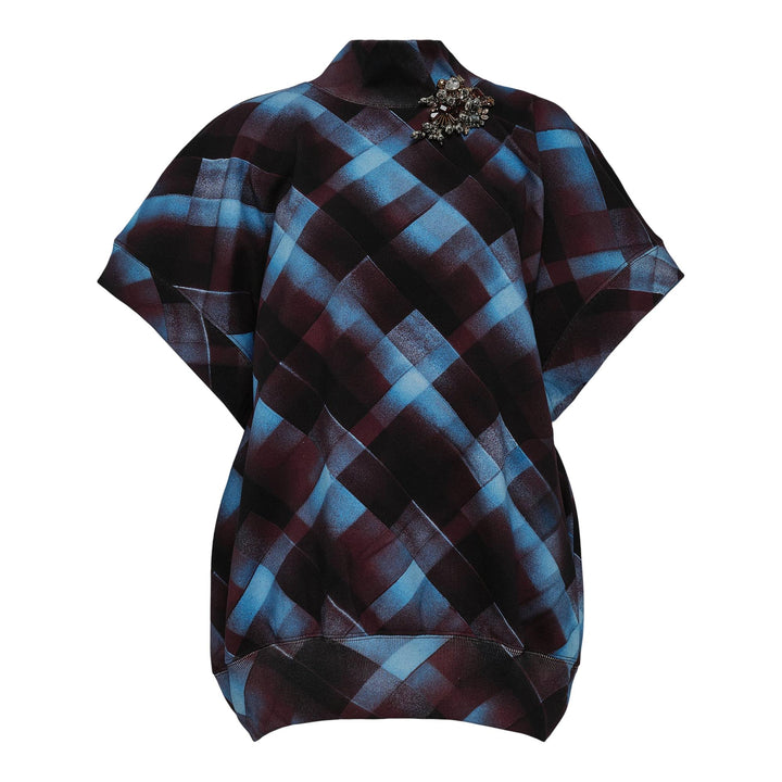 Club21 - Dries Van Noten - Funnel Neck Short Sleeve Sweatshirt - SWEATSHIRTS - Purple