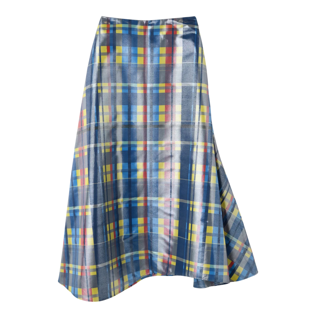Plaid Minimal Flare Skirt
