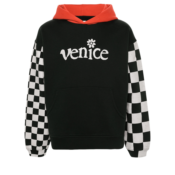 Men Venice Checker Sleeve Hoodie