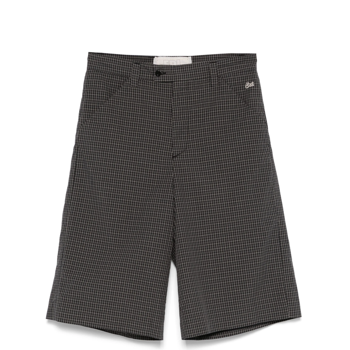 ERL_Unisex_Tailored_Mini_Plaid_Shorts_Black