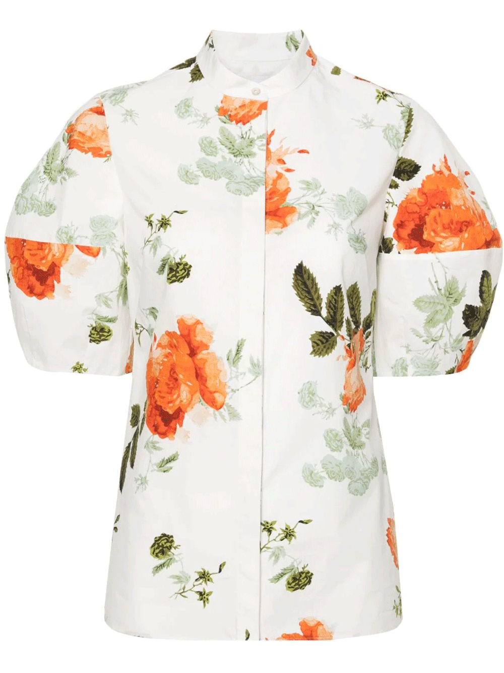 Erdem-Volume-Short-Sleeve-Blouse-White-1