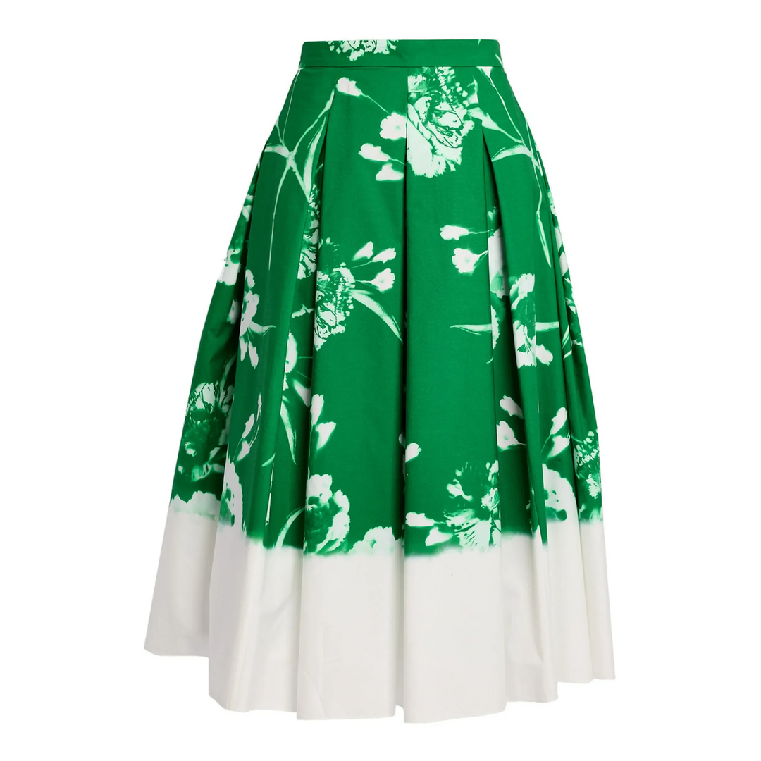 Pleated Midi Skirt Heavy Cotton