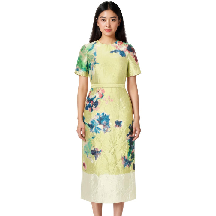 Club21 - Erdem - Short Sleeve Midi Dress - WOVEN DRESSES - Yellow