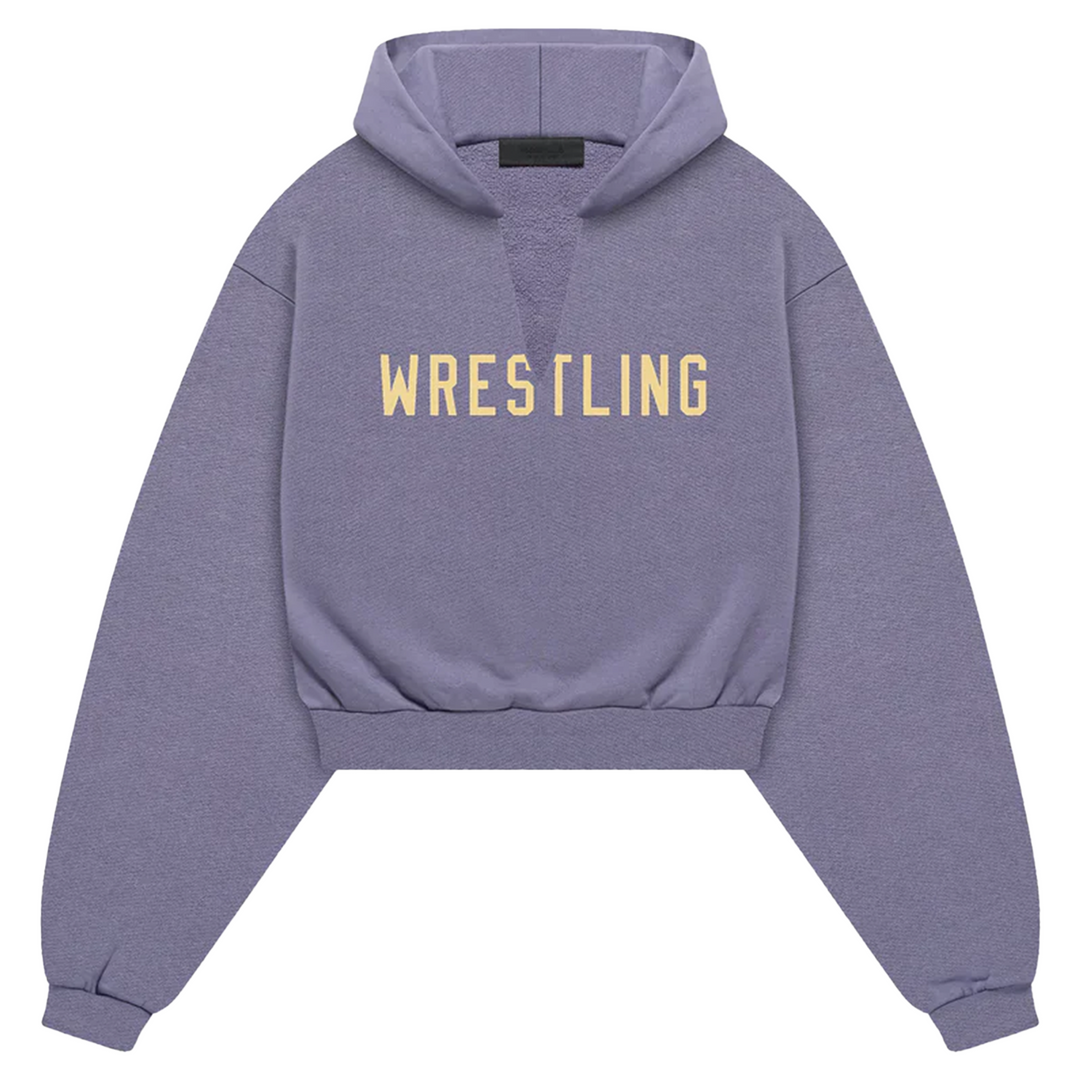 Heavy Fleece Cropped V-Neck Hoodie