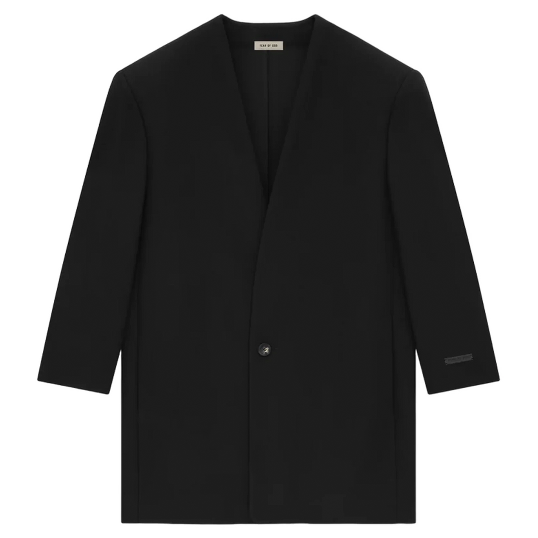 Long Lapelless Suit Jacket