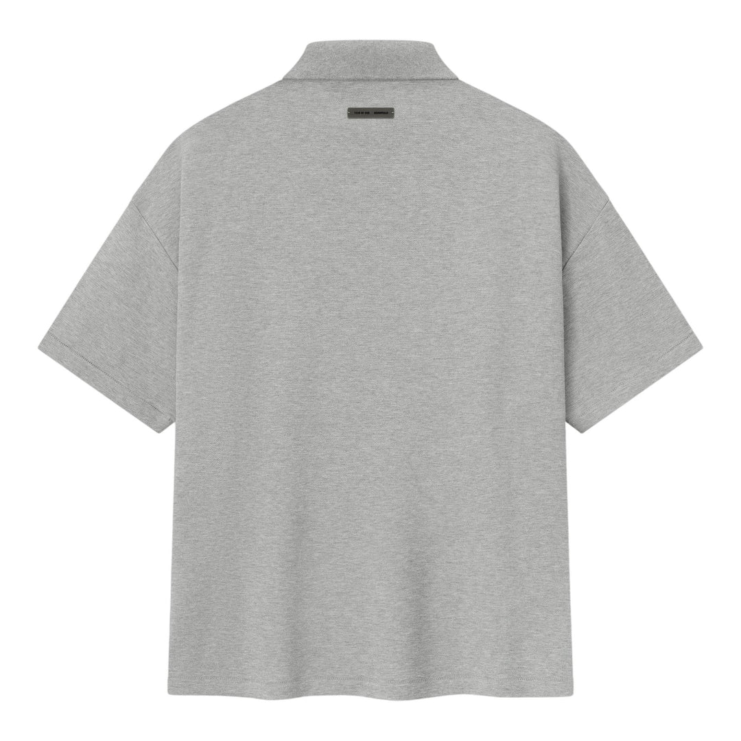 Club21 - Fear of God ESSENTIALS - 90S Fit Pique Short Sleeve Polo - POLOS - Grey