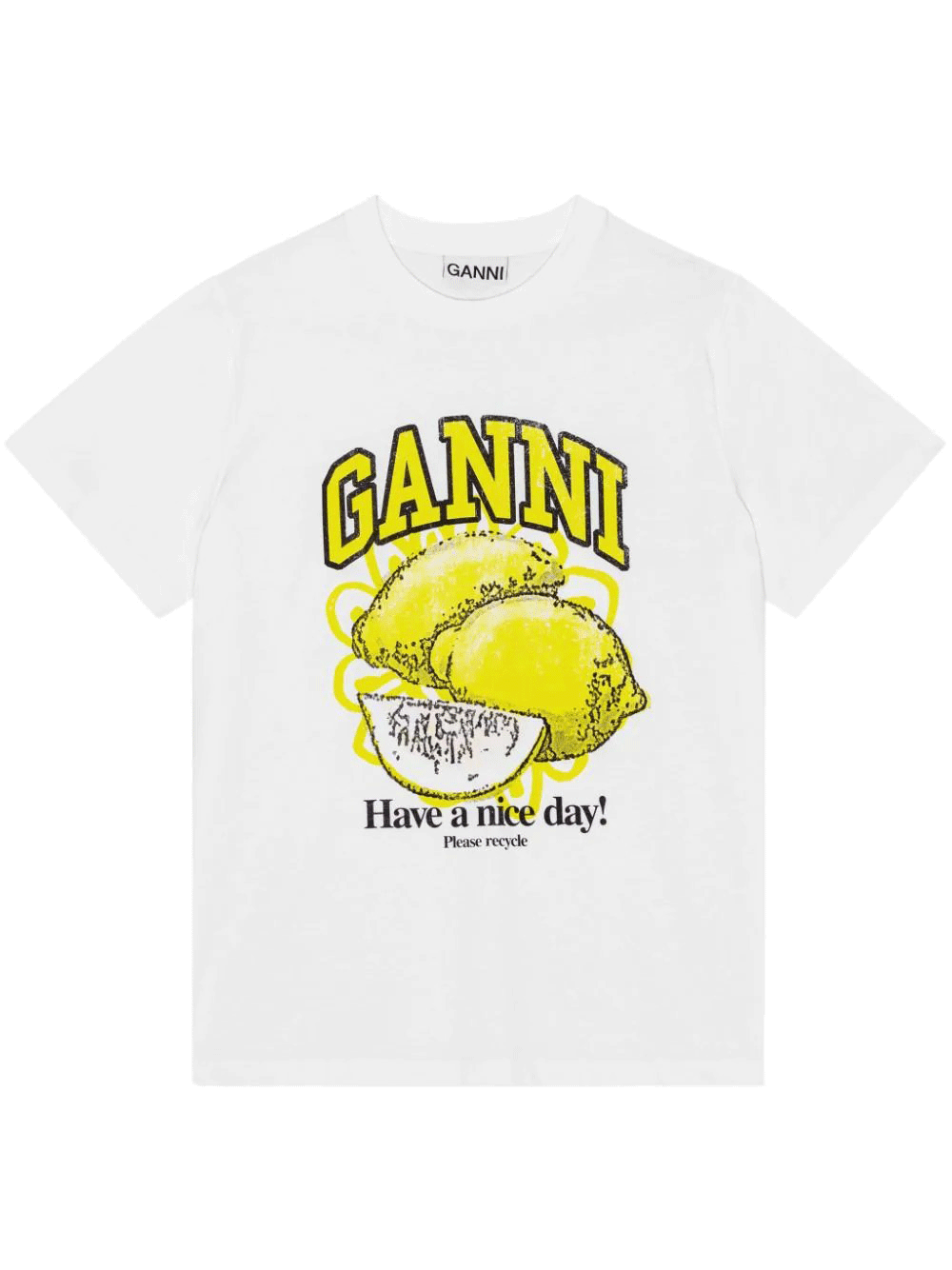 GANNI-Basic-Jersey-Lemon-Relaxed-T-Shirt-White-1