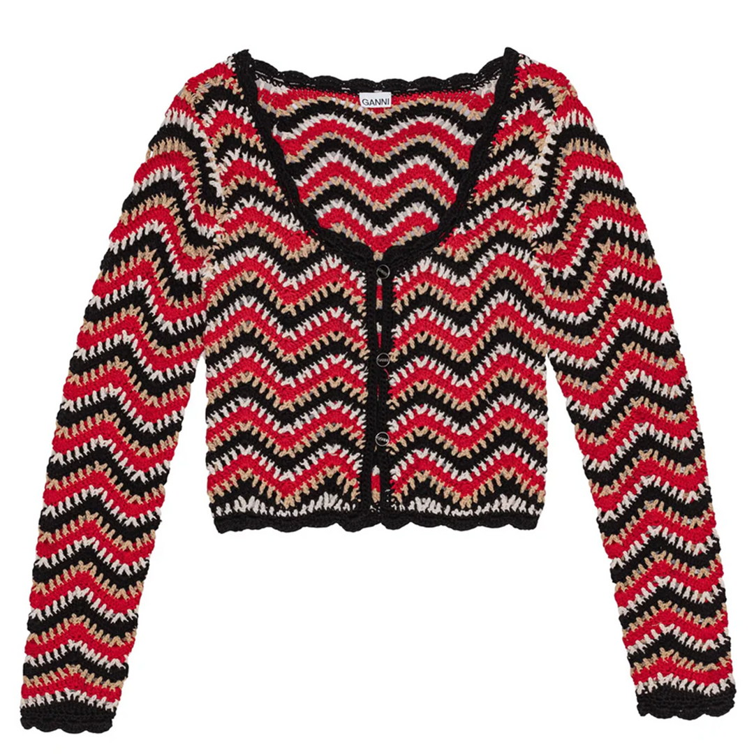 棉質鉤針開襟衫