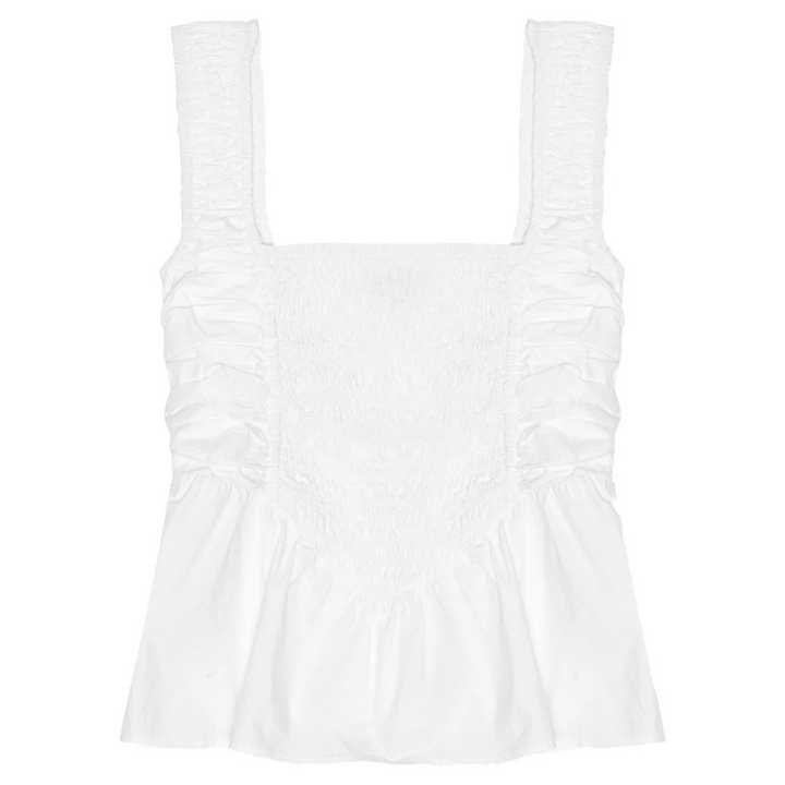 Cotton Poplin Smock Strap Blouse