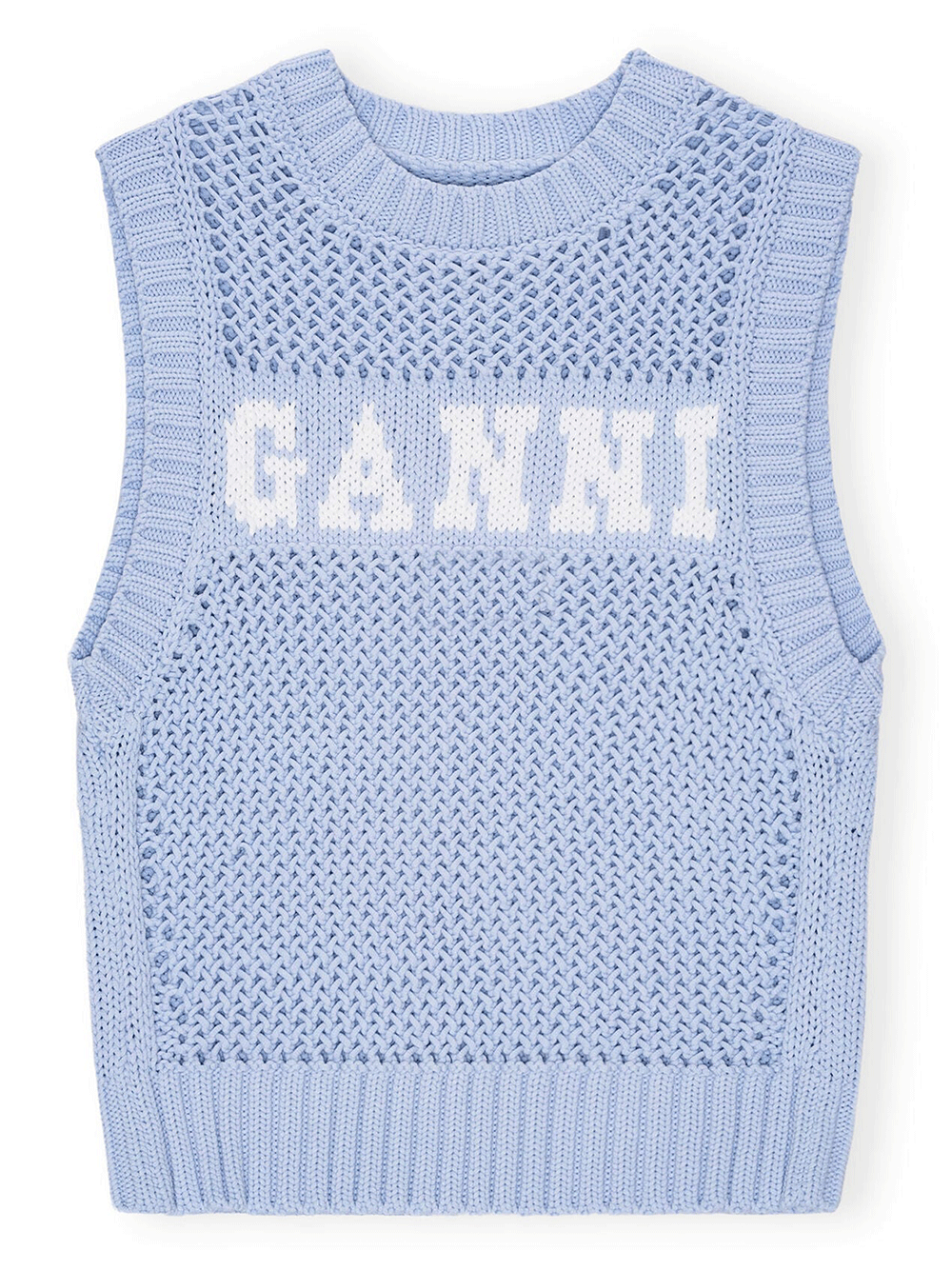 GANNI-Cotton-Rope-Vest-Blue-1