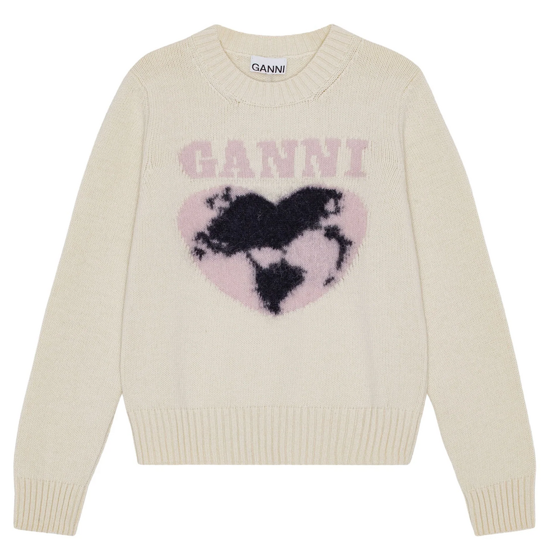 Graphic Soft Wool Mix O-Neck Sweater