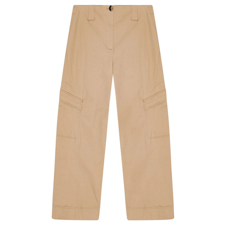 Herringbone Canvas Mid Waist Pants