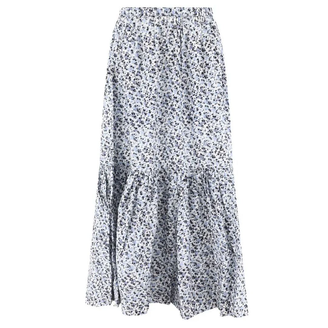 Printed Cotton Maxi Flounce Skirt