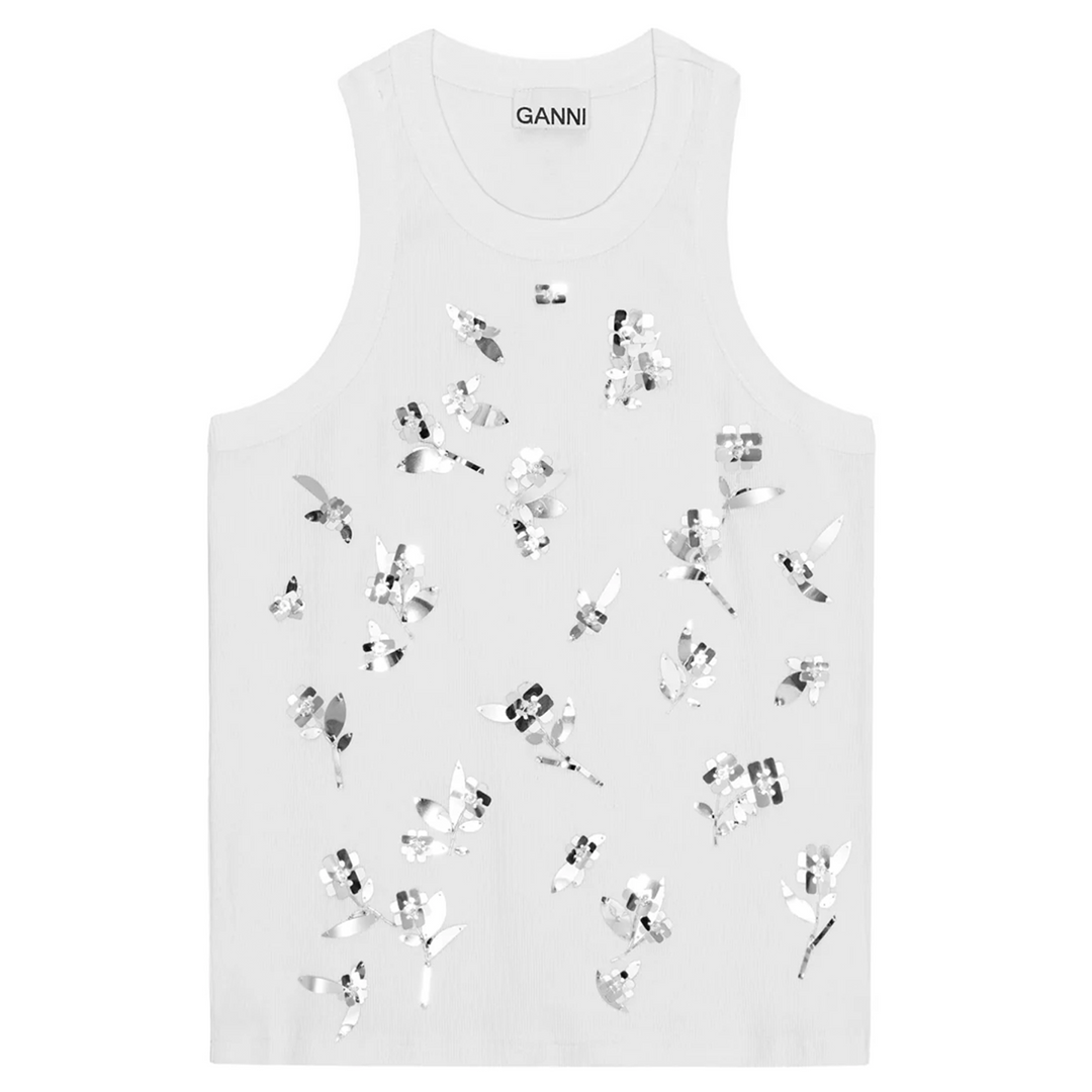 Rib Jersey Embellish Tank Top