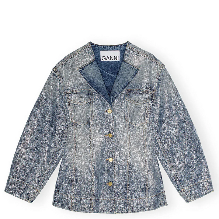 Sparkle Denim Fitted Blazer