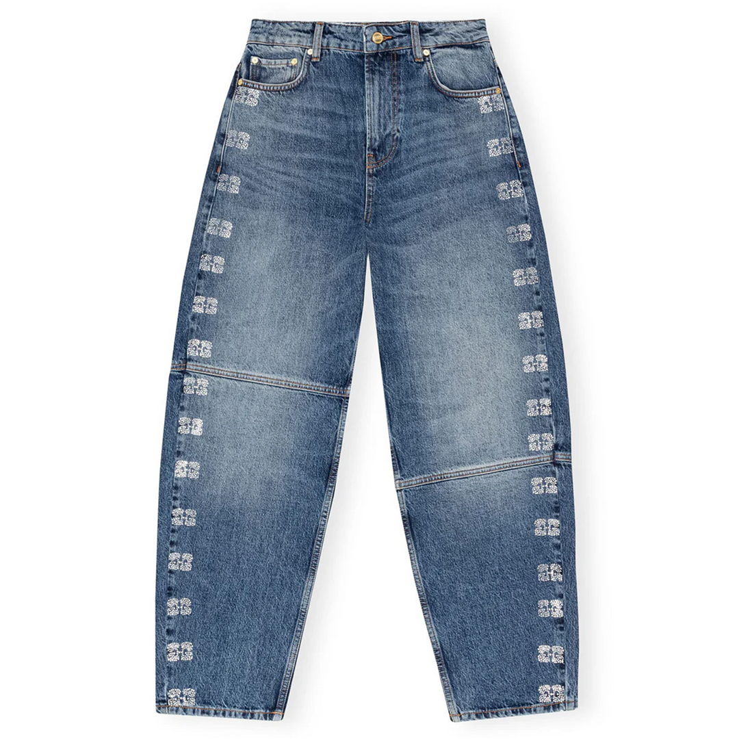 Sparkle Logo Denim Stary Jeans