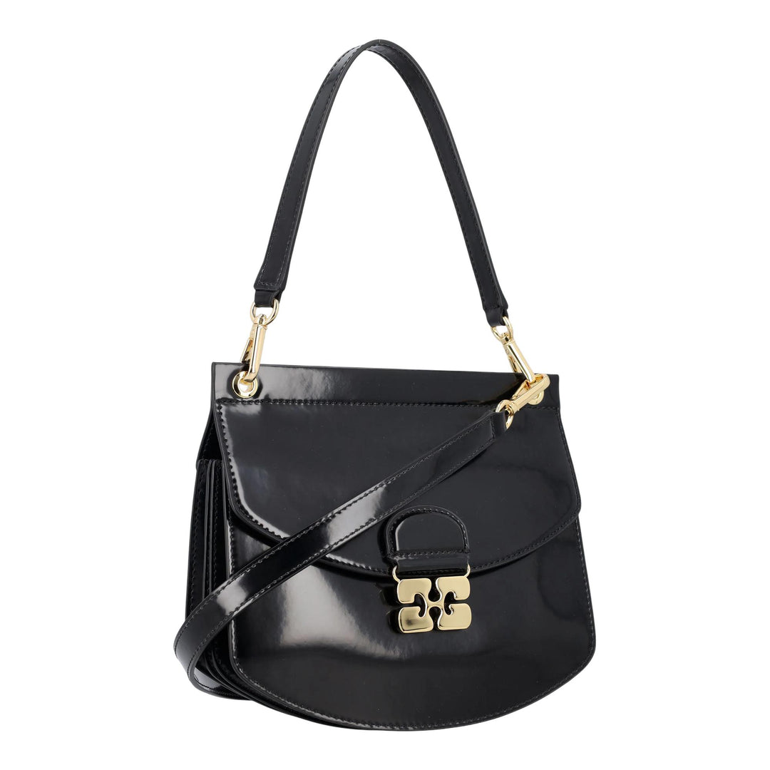 Club21 - GANNI - Apo-G Bag Small Patent - HANDBAGS - Black