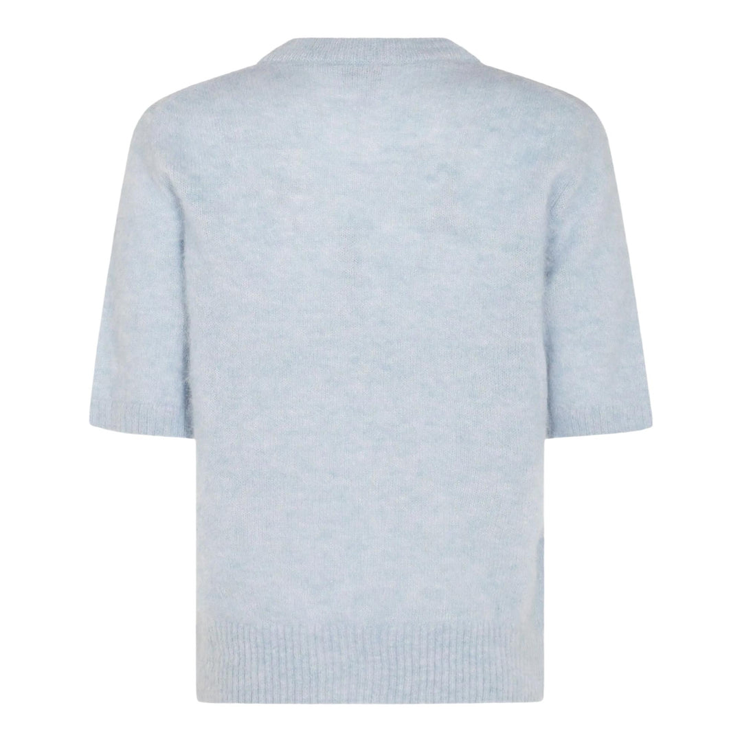 Club21 - GANNI - Fine Brushed Alpaca Puppies T-Shirt - KNIT TOPS - Blue