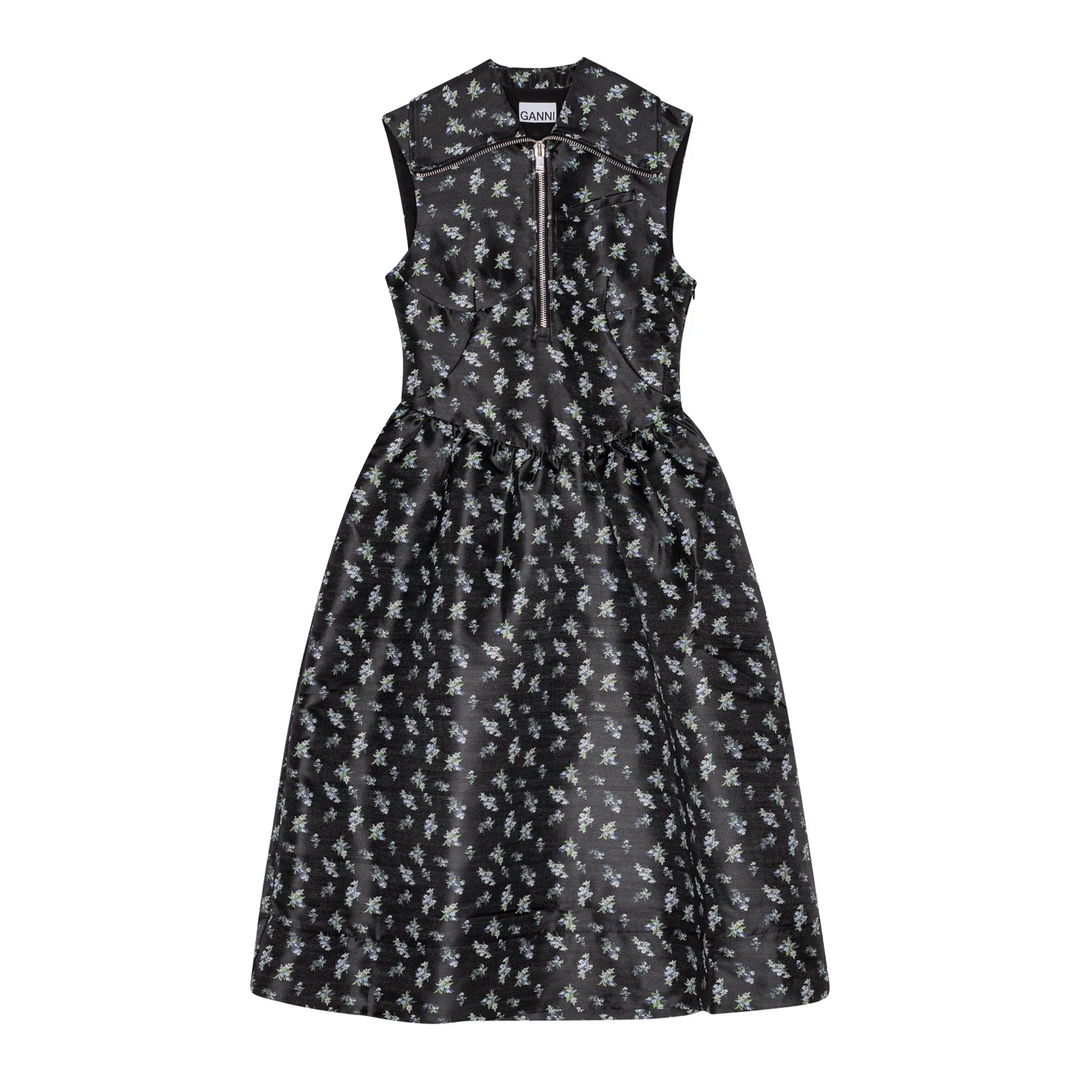 Floral Jacquard Midi Dress