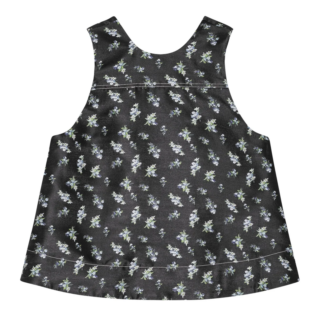 Floral Jacquard Sleeveless Open Neck Top