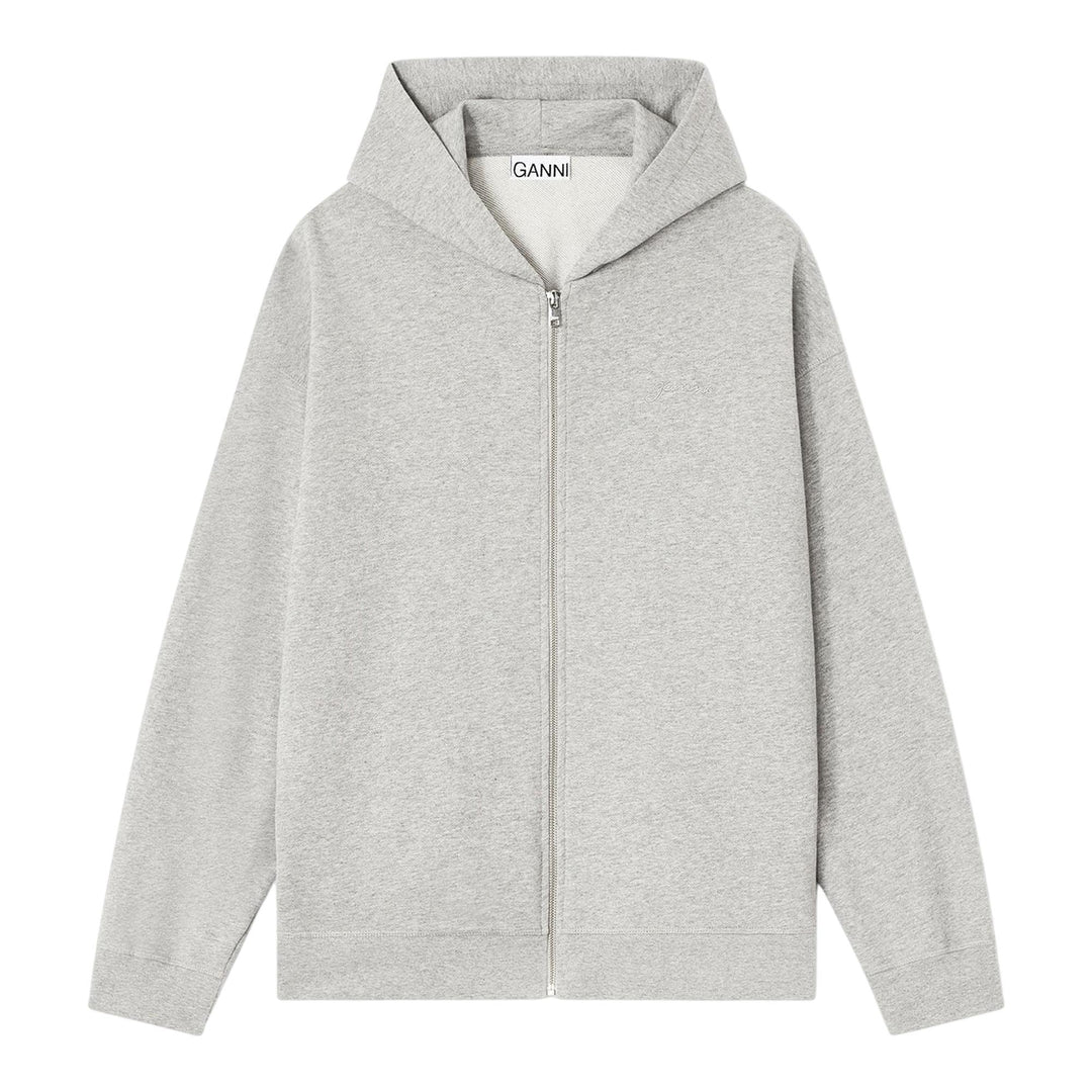 Club21 - GANNI - Isoli Teddy Oversized Zip Hoodie - SWEATERS - Light Grey
