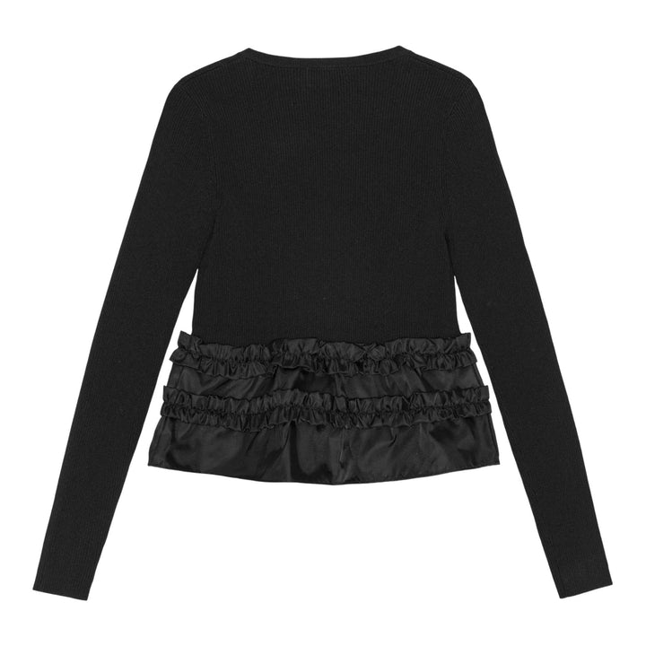 Club21 - GANNI - Melange Rib Knit Cardigan - CARDIGANS - Black