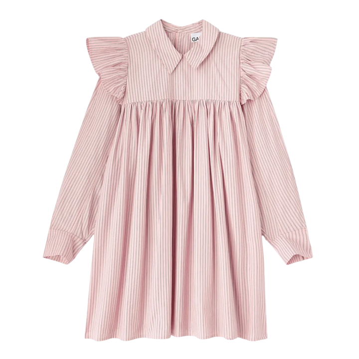 Oxford Stripe Mini Frill Dress